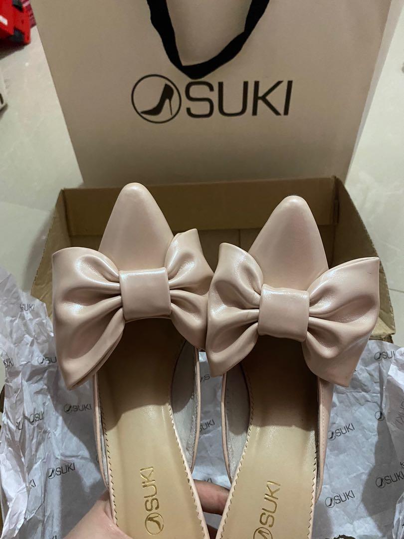 rose gold bow heels