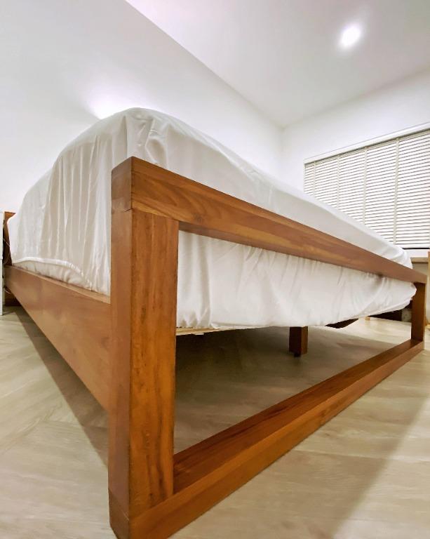 Scanteak Vinkel Bed Frame (SG King) Solid Teak Wood, Furniture & Home