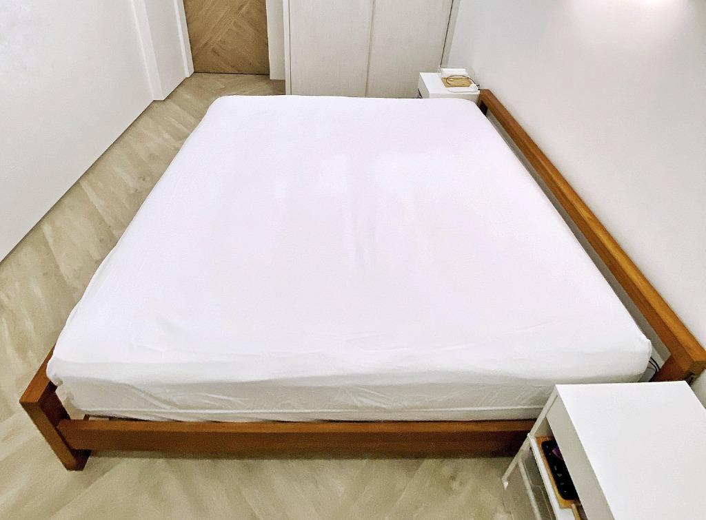 Scanteak Vinkel Bed Frame (SG King) Solid Teak Wood, Furniture & Home