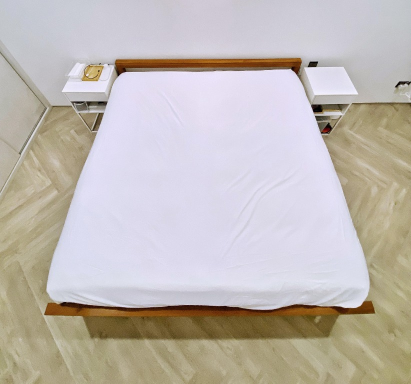 Scanteak Vinkel Bed Frame (SG King) Solid Teak Wood, Furniture & Home