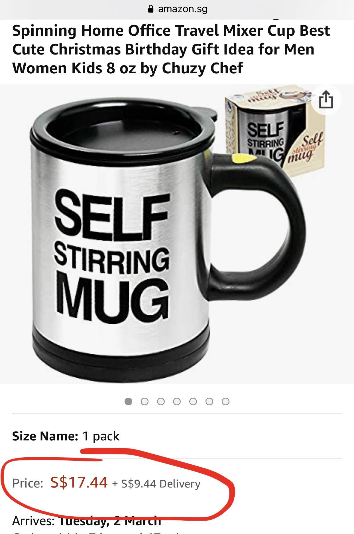  Self Stirring Coffee Mug Cup - Funny Electric Stainless Steel Automatic  Self Mixing & Spinning Home Office Travel Mixer Cup Best Cute Christmas  Birthday Gift Idea for Men Women Kids 8