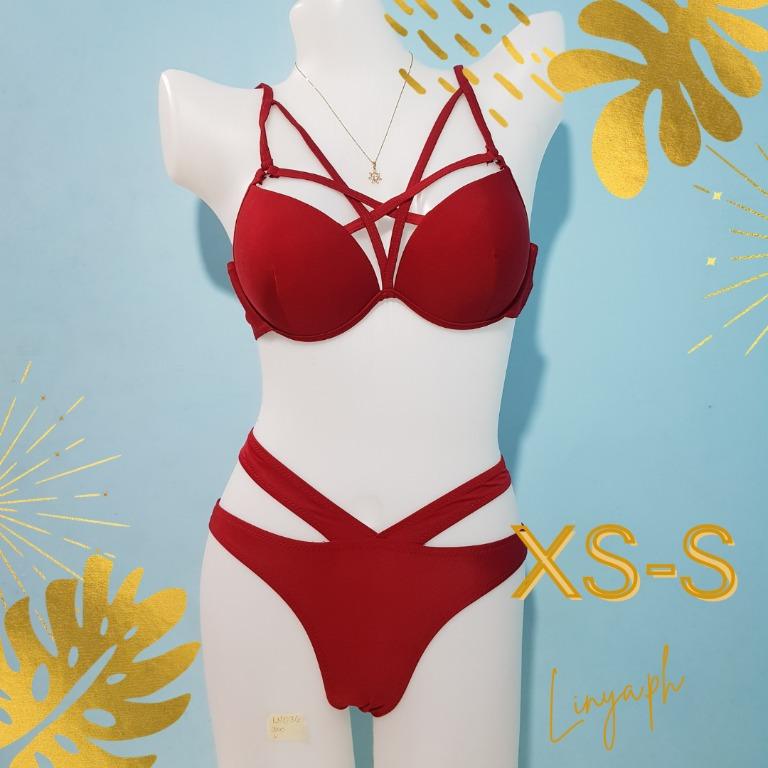 Red two sales piece swimsuit
