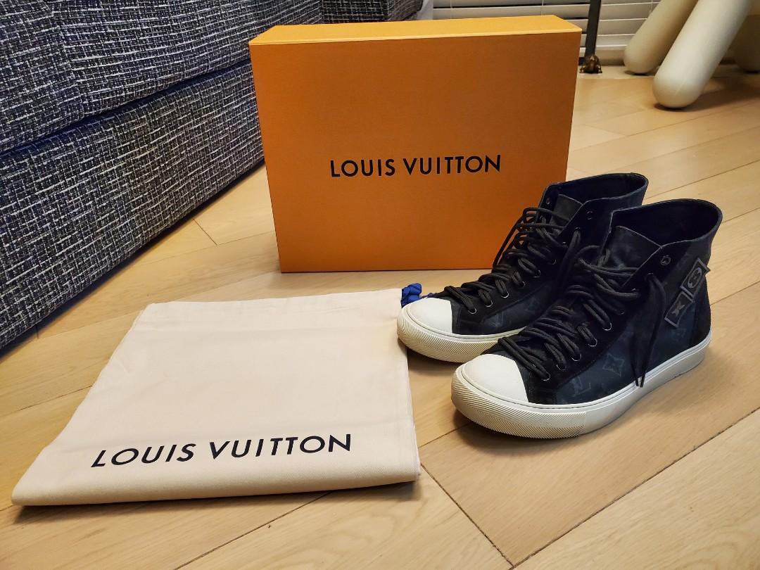 Ultra Rare Louis Vuitton x Fragment Design Tattoo High Black Sneaker Shoes!!,  男裝, 鞋, 西裝鞋- Carousell