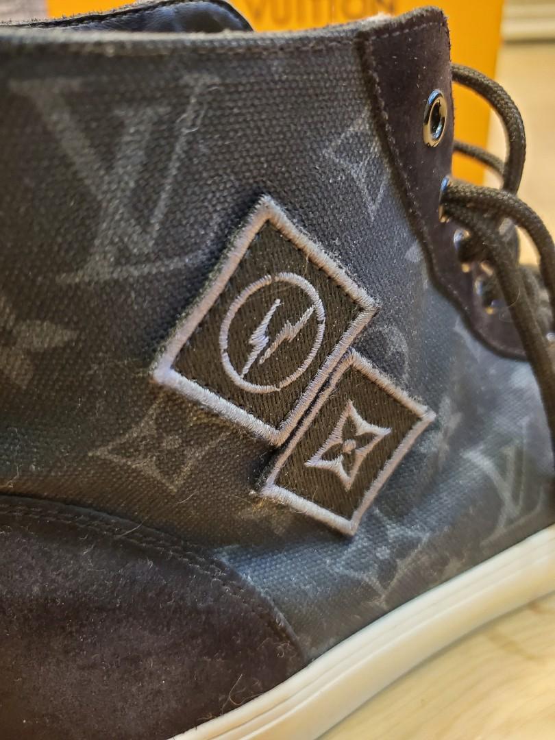 Ultra Rare Louis Vuitton x Fragment Design Tattoo High Black Sneaker Shoes!!,  男裝, 鞋, 西裝鞋- Carousell