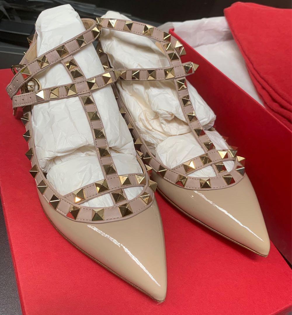 Patent rockstud caged best sale ballet flat