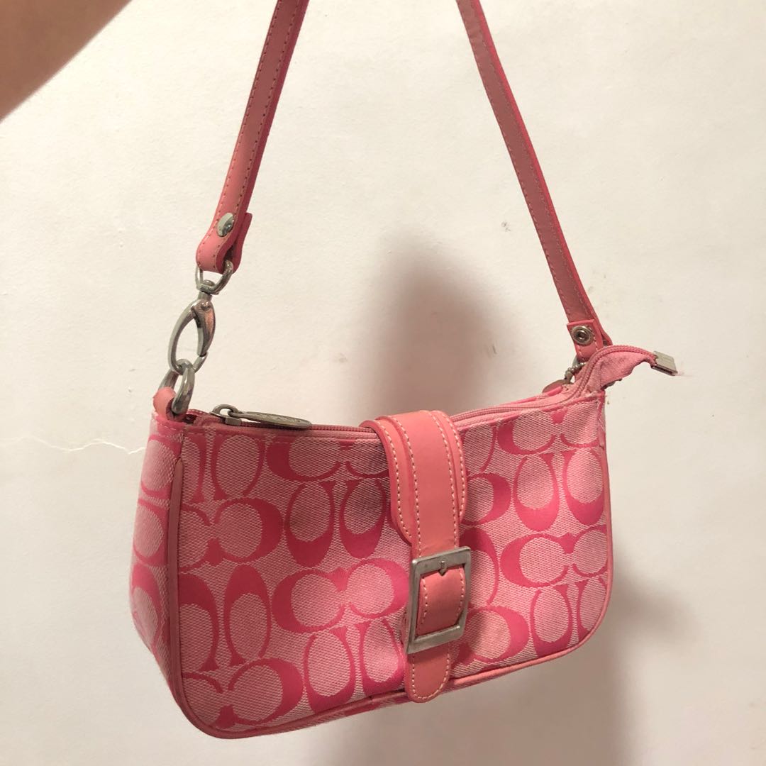 coach pink baguette bag