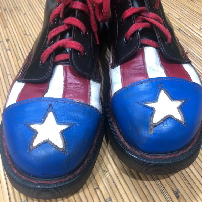 Vtg Rare 80 s Doc Dr Martens Boots Stars Stripes Made In England