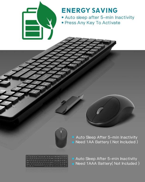 W105 Wireless Keyboard & Mouse, TedGem Wireless Keyboard and Mouse 2.4G ...