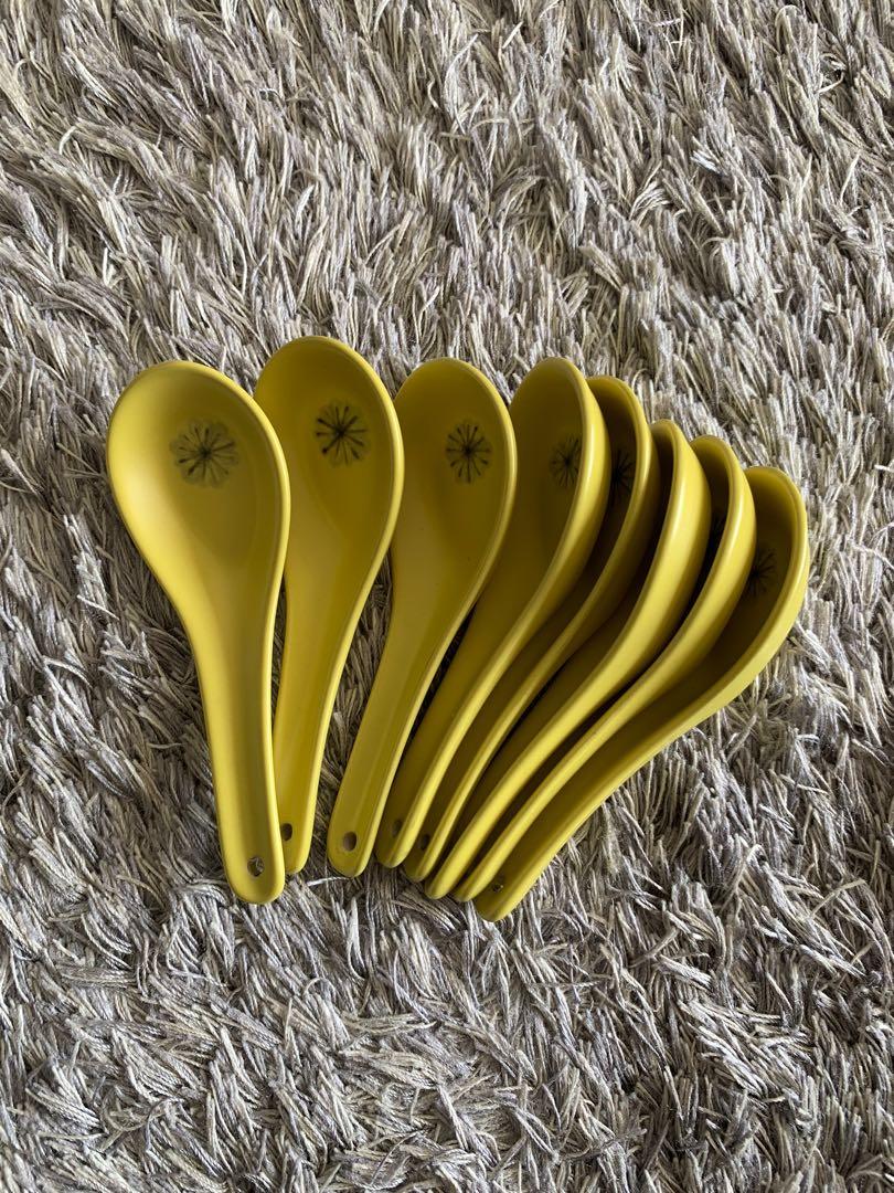 Yellow chinese soup spoon IKEA, Furniture & Home Living, Kitchenware & Tableware, Coffee & Tea