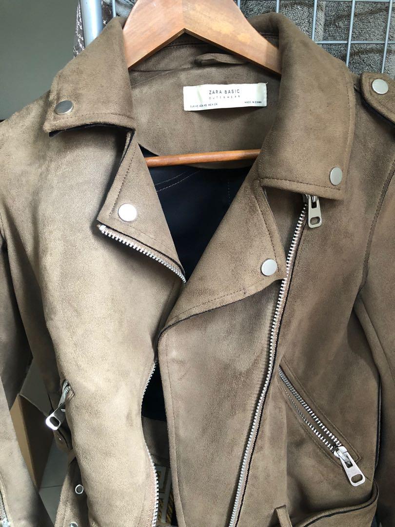 Zara basic suede jacket top