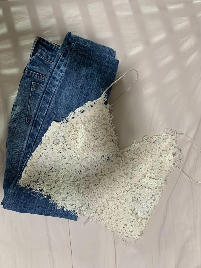 zara white bralette