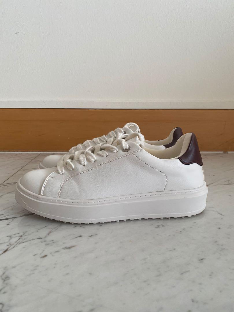 White platform trainers zara cheap