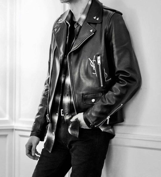 原價$41500 全新saint Laurent Paris leather jacket L01 Ysl Slp Sz