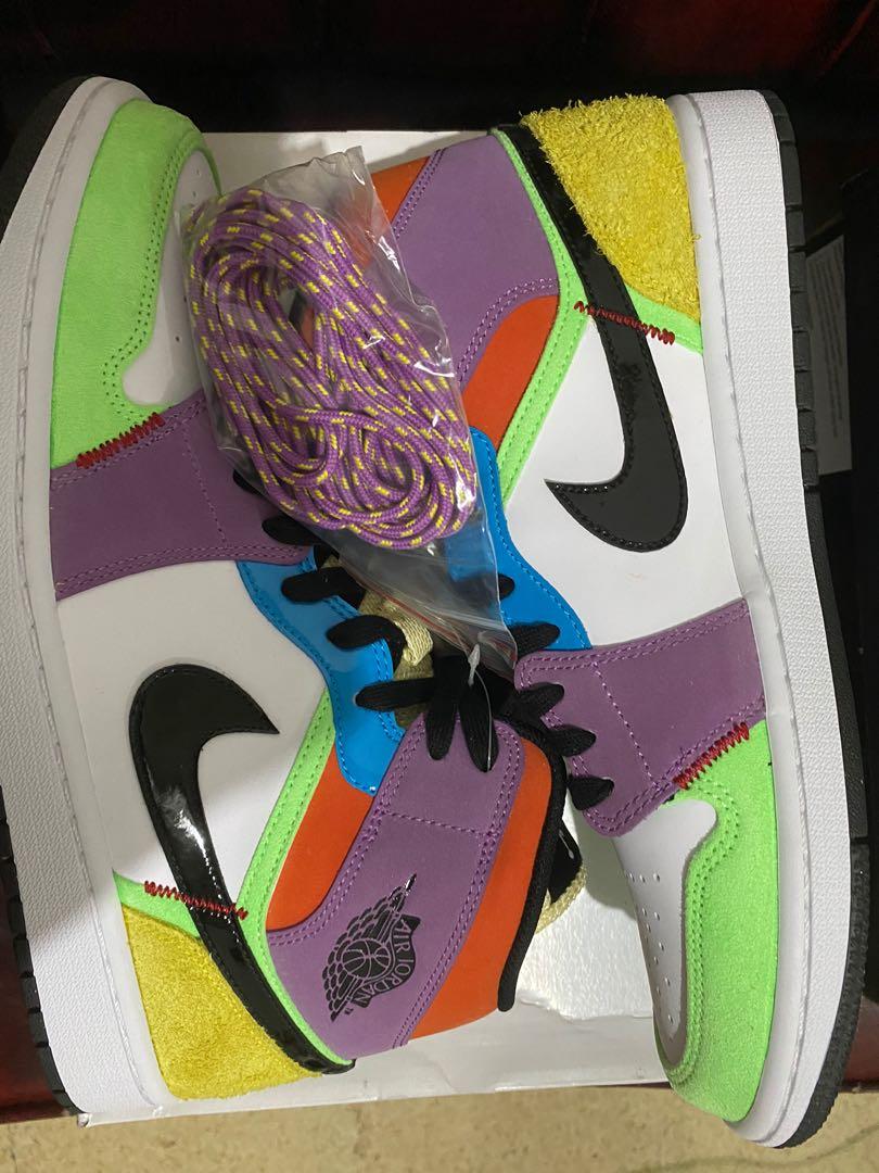Air Jordan SE mid Multicolor, Fesyen Pria, Sepatu , Sneakers di Carousell