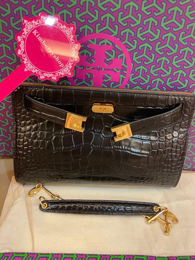 Authentic Tory Burch Lee radziwill chain bag small clutch in crocodile  black, Women's Fashion, Bags & Wallets, Purses & Pouches on Carousell