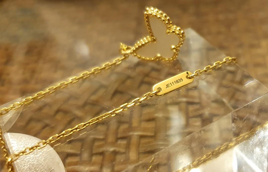 18K Gold VCA Sweet Alhambra Blue Butterfly Necklace – JewelsFIts