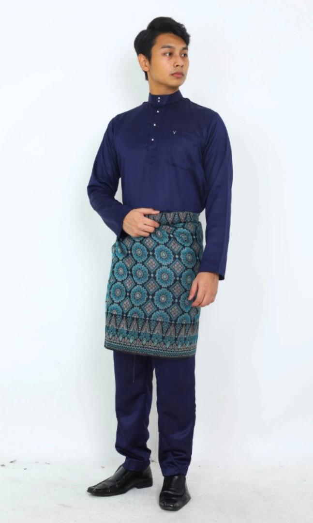 Baju Melayu Navy Blue Size L Men S Fashion Clothes Others On Carousell