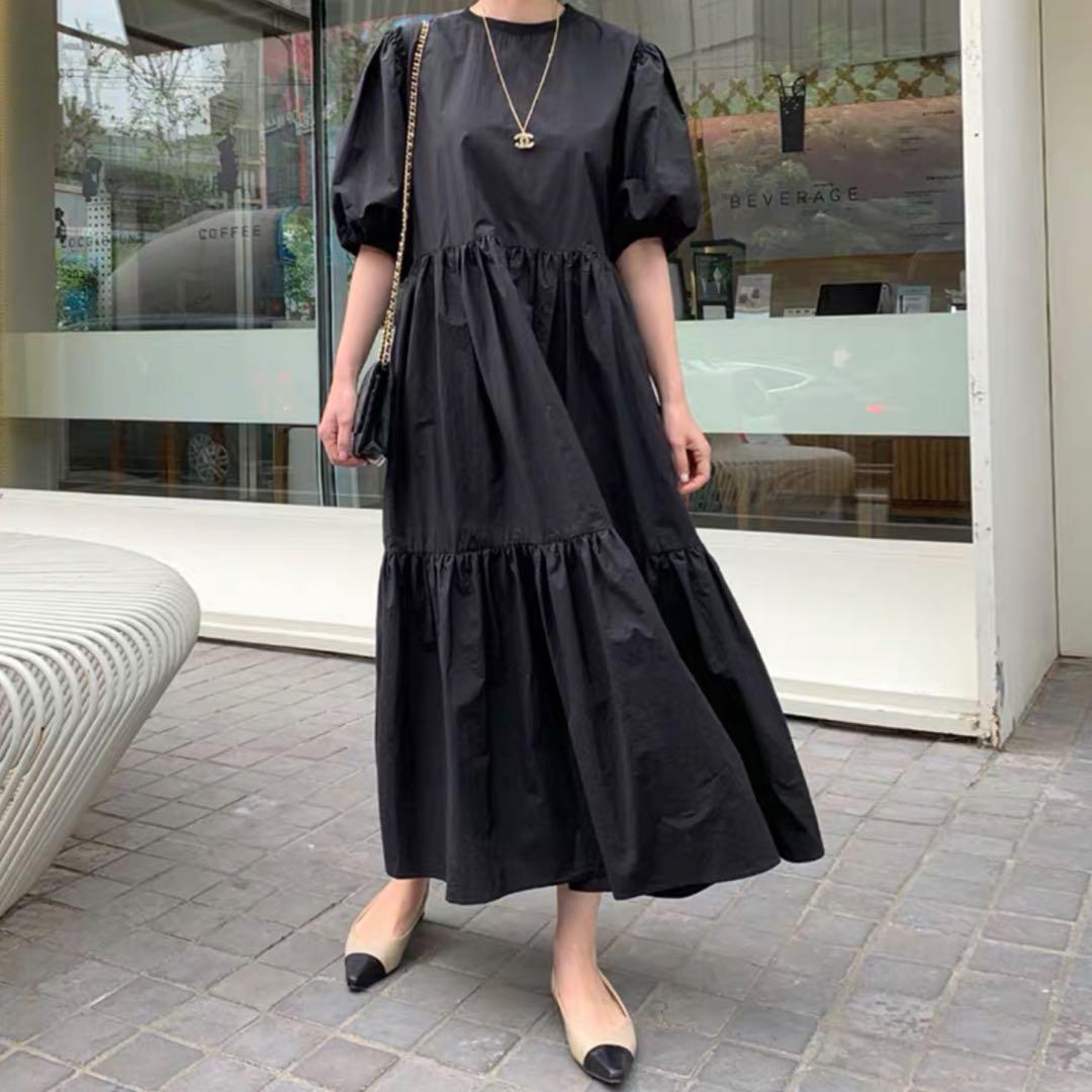 Asymmetric store poplin dress