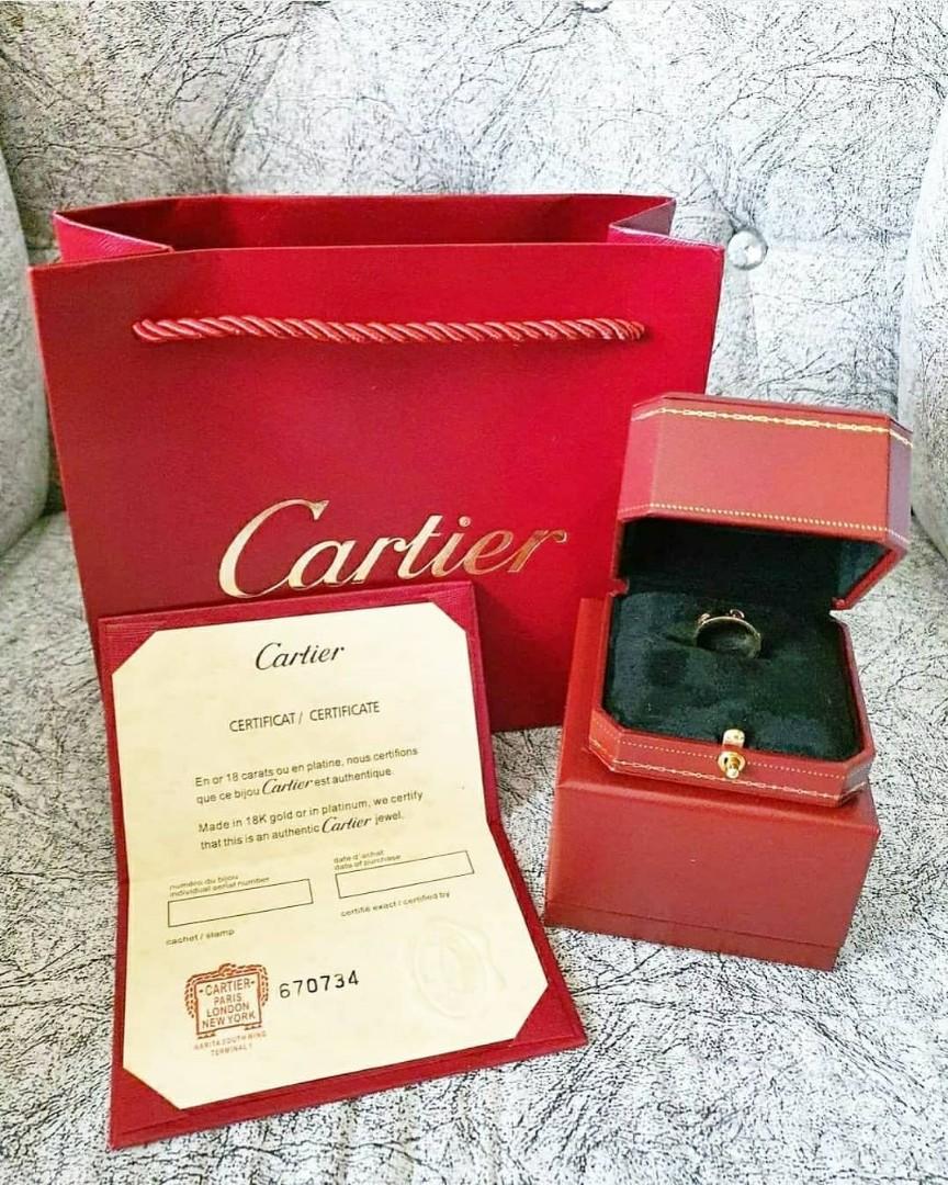 Cartier Love Ring 18k Real Gold HK Setting Size 6 Women s Fashion Jewelry Organizers Rings on Carousell