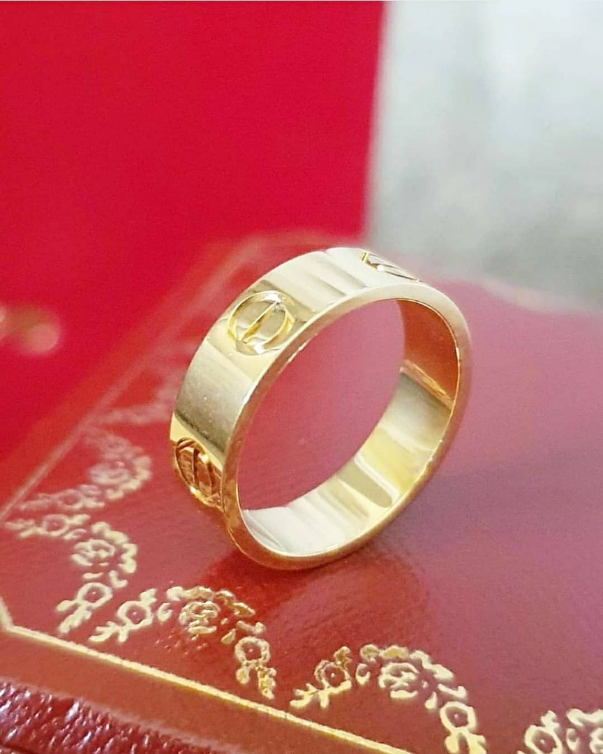 Cartier Love Ring 18k Real Gold HK Setting Size 6 Women s Fashion Jewelry Organizers Rings on Carousell