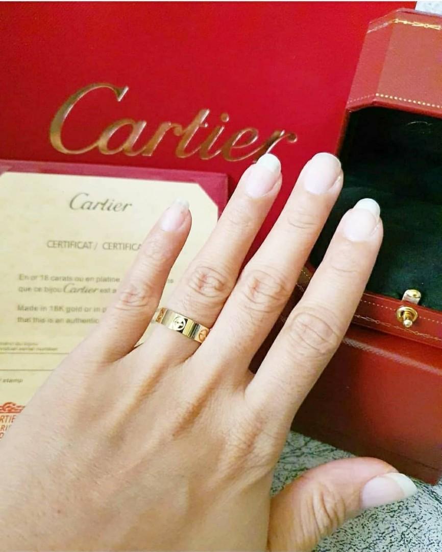 Cartier Love Ring 18k Real Gold HK Setting Size 6 Women s Fashion Jewelry Organizers Rings on Carousell