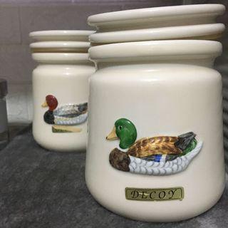 Ceramic Canisters Food Organizers Sugar and Coffee Heavy