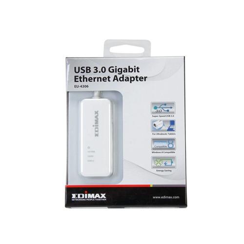 Edimax EU-4306 USB 3.0 Gigabit Ethernet Adapter (Category: Cables & Adaptors) located in Quezon City. Submitted by parabellum_outlet (Listing ID 1071009198, Image 3). Description: Compliant with USB 3.0, 2.0 & 1.1 specifications Supports USB Super/High/Full Speed Supports all USB 3.0 power saving models Supports Wake-on-LAN function Supports IEEE 802.3az (Energy Efficient Ethernet) Supports IEEE 802.1x flow control and 802.1Q VLAN Supports jumbo 