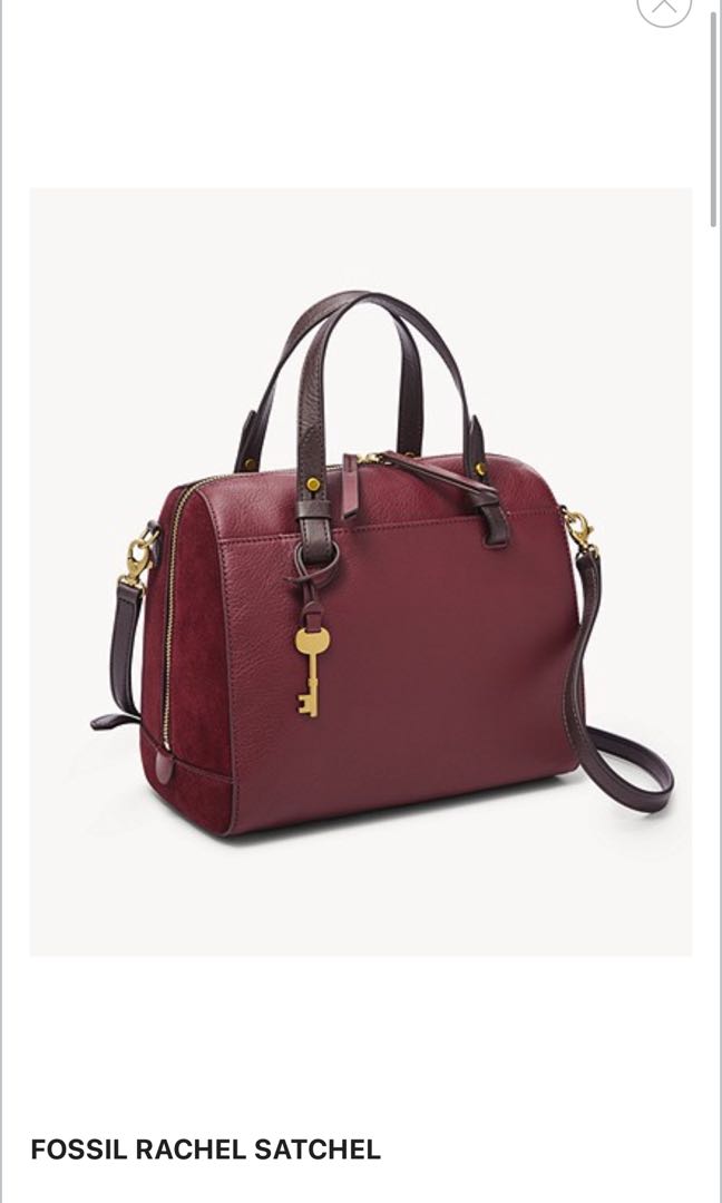 fossil rachel satchel brick red