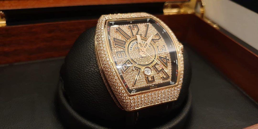 Franck Muller Vanguard Black Rose Gold Diamond