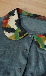 Gray Colorful Cardigan Crop
