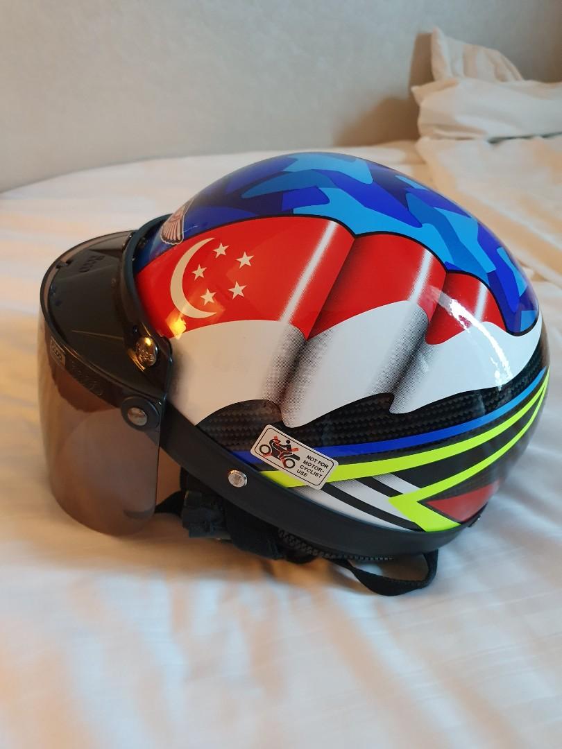 Helmet MHR Half face, Motorcycles, Motorcycle Accessories on Carousell