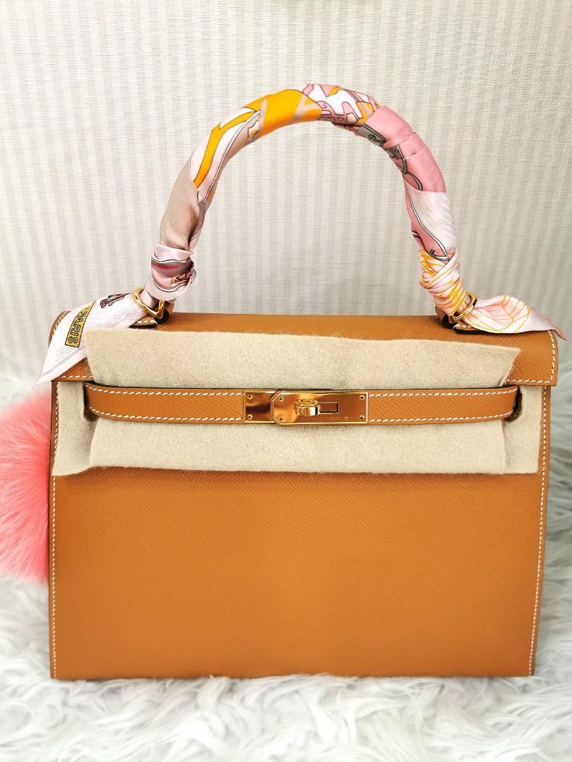 Hermès Kelly HSS 20 Gold/Toffee Sellier Ostrich Gold Hardware GHW