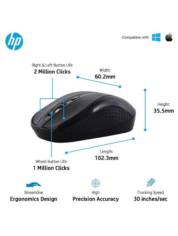 HP Wireless CS10 Keyboard and Mouse Combo Black, 電腦＆科技, 電腦周邊及配件, 電腦鍵盤及