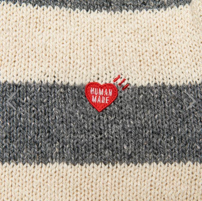 HUMAN MADE®️ Heart Stripe Border Reglan Knit, 男裝, 外套及戶外