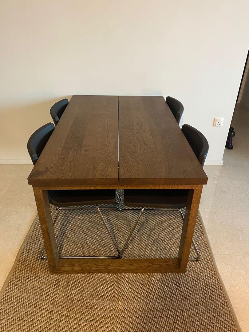 IKEA Morbylanga dining table & chairs, Furniture & Home Living