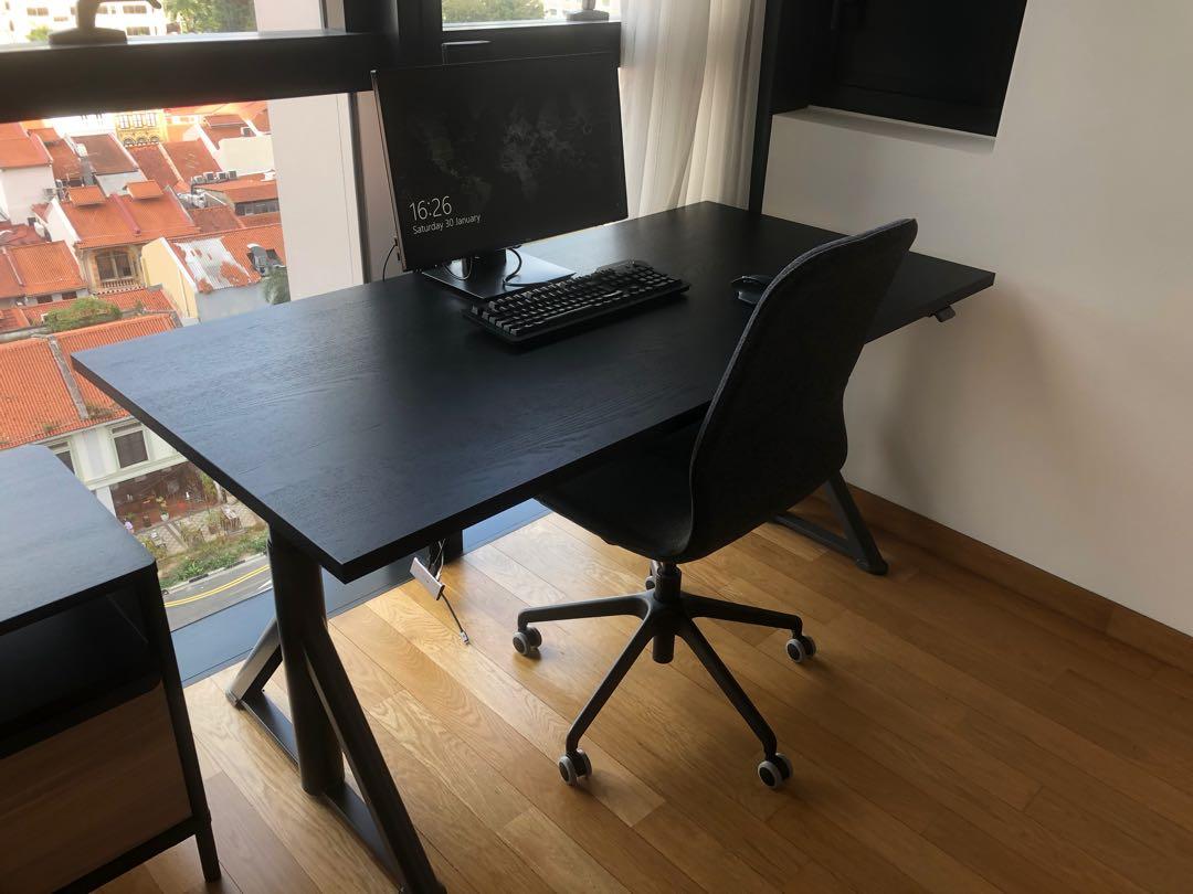 Idåsen sit/stand electrical table from Ikea, Furniture & Home Living