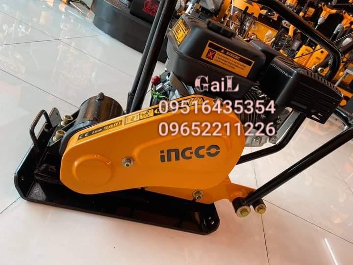 INGCO 6.5HP Gasoline Engine Plate Compactor Set (GCP060-2) (Category: Construction Tools & Equipment) located in Caloocan City. Submitted by abieghail (Listing ID 1071081885, Image 1). Description: INGCO GCP060-2 6.5HP Gasoline Engine Plate Compactor Set SPECIFICATIONS Model Number: GCP060-2 Engine Type: ROBIN EY20D Engine Power (HP): 4.8kw / 6.5HP Weight: 60 kgs Frequency VPM: 5600 vpm Centrifugal Force KN: 10.5 KN Compaction Depth 20cm Travel S