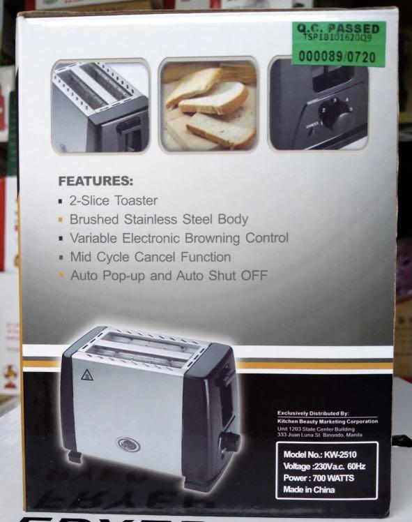 Kyowa Pop-up Bread Toaster KW-2510 (Category: Breadmakers) located in Manila. Submitted by pickandclick.mart (Listing ID 1071008712, Image 2). Description: Kyowa Pop-up Bread Toaster KW-2510 Brand New 📌 With one year warranty 📌 Other Kyowa appliances are also available 📌 Guaranteed LOWER PRICES!! Limited stocks! Product description posted in the photo Kindly PM for inquiry You may also contact/viber 09154482476.