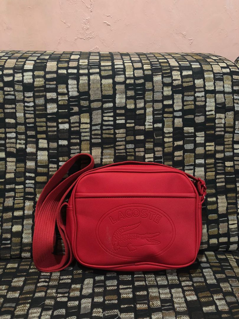 Lacoste red sling bag best sale