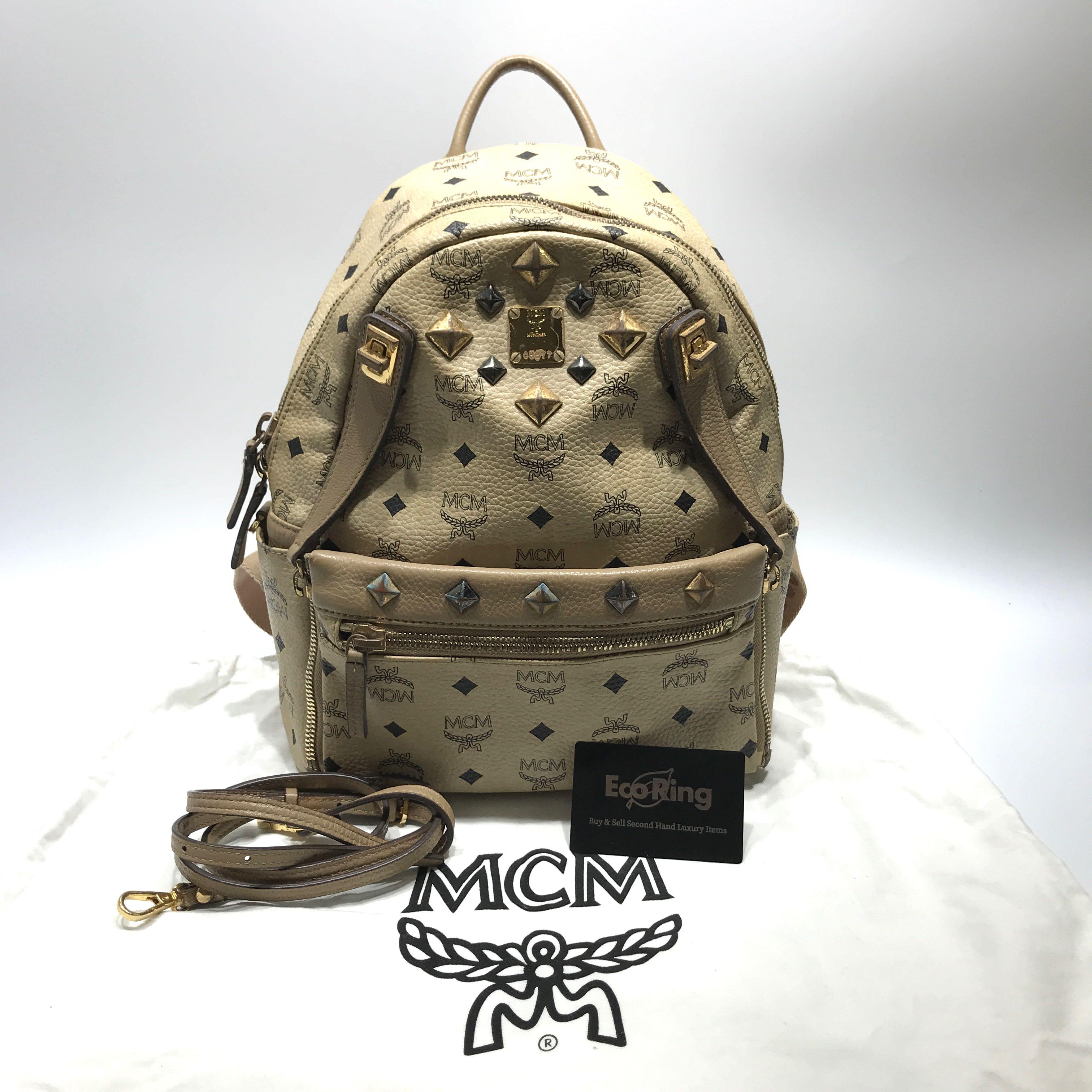 MCM Light Brown Back Pack Bag 217002439 Luxury Bags Wallets on Carousell