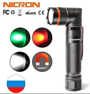 NICRON B70 Magnet  Rechargeable Twist Flashlight