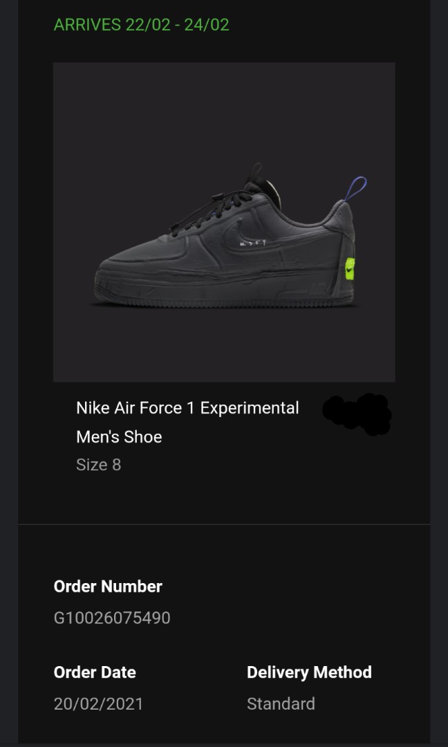 nike air force 1 black size 8