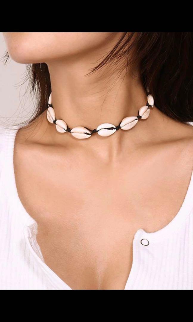 Cowrie Shell Choker Necklace for Women Shell Necklace Corded Seashell  Necklace Hawaiian Beach Jewelry | SHEIN