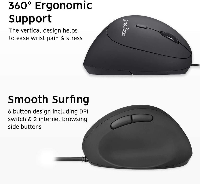 Perixx PERIMICE-519 Ergonomic Mouse - Vertical Design - Small Hand ...