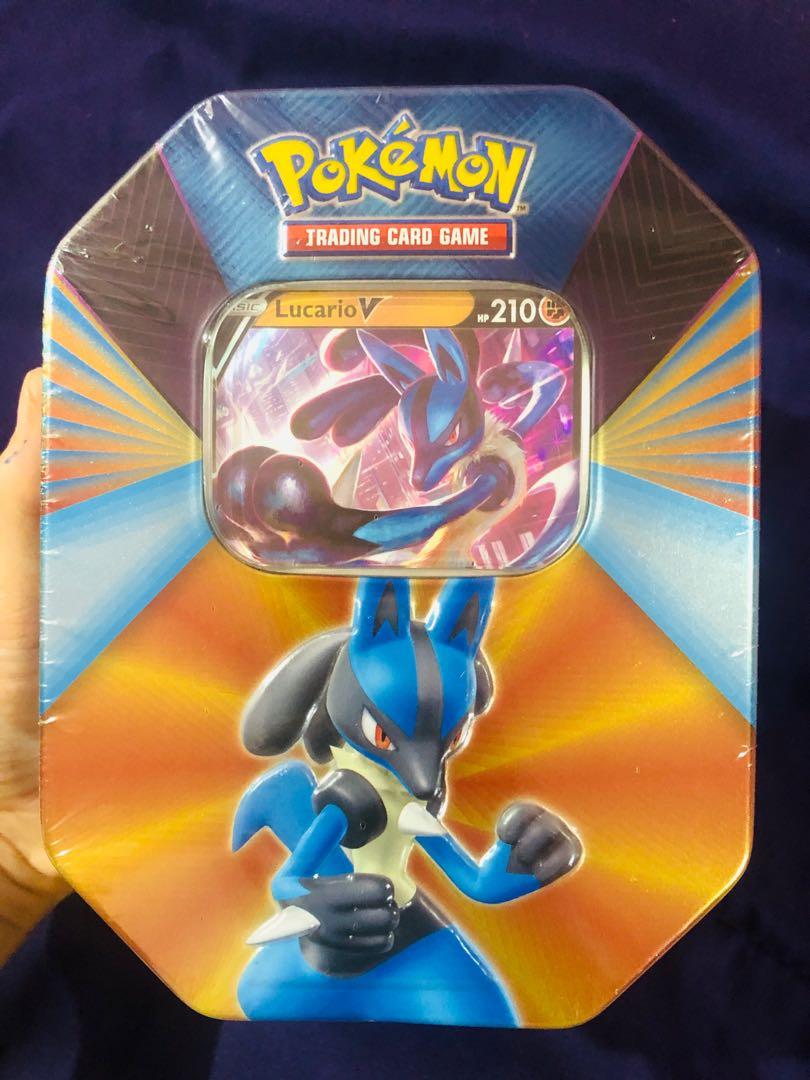 Pokemon Lucario V Forces Tin Hobbies Toys Toys Games On Carousell