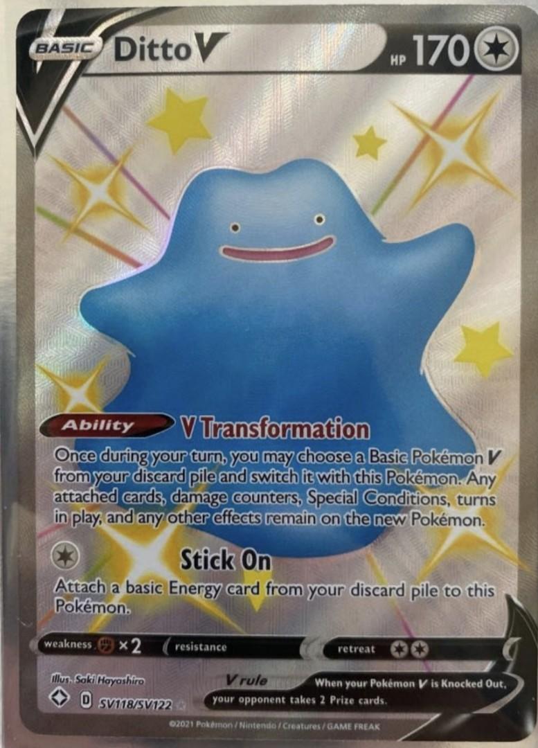 Pokemon Card Shiny Ditto V SV118/SV122 Ultra Rare Shining Fates