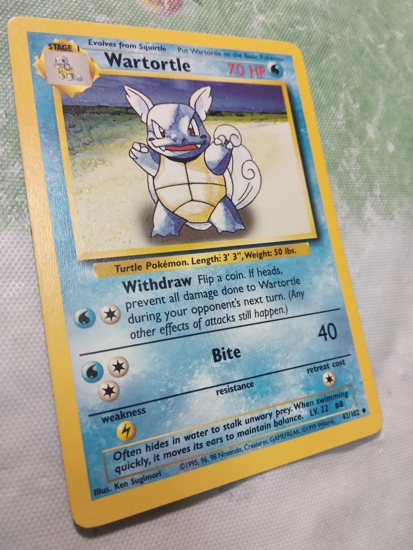 Pokemon卡Wartortle 42/102, 興趣及遊戲, 玩具& 遊戲類- Carousell