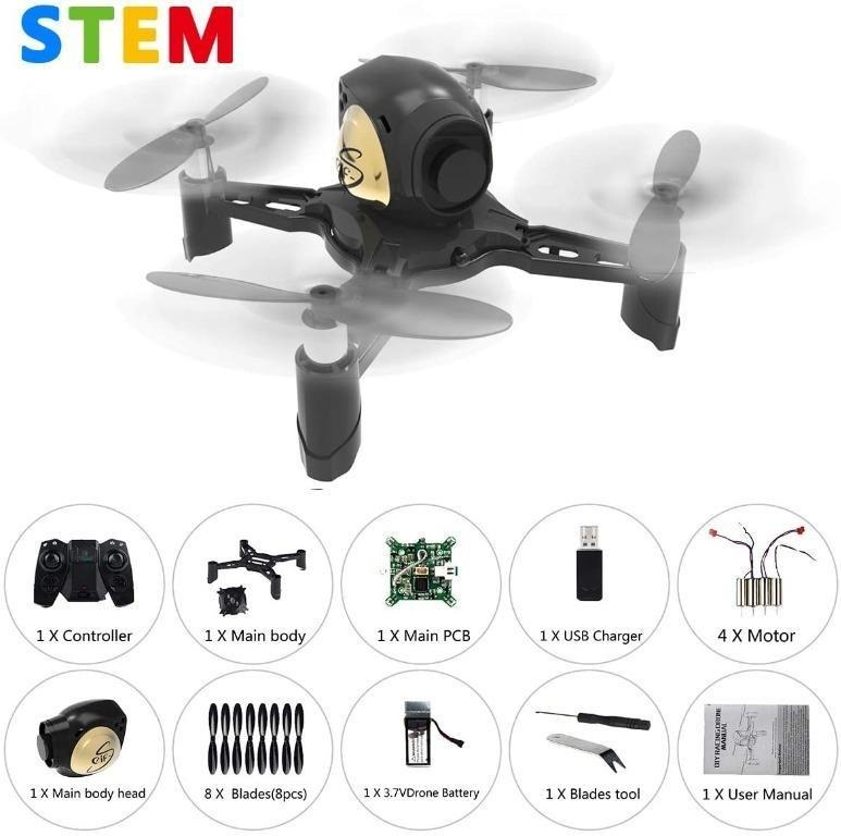 REMOKING R605 RC STEM DIY Drone Toys Mini Racing Quadcopter Headless Mode 2.4GHz 360 flip 4 Channels Altitude Hold Indoor and Outdoor Game Educational