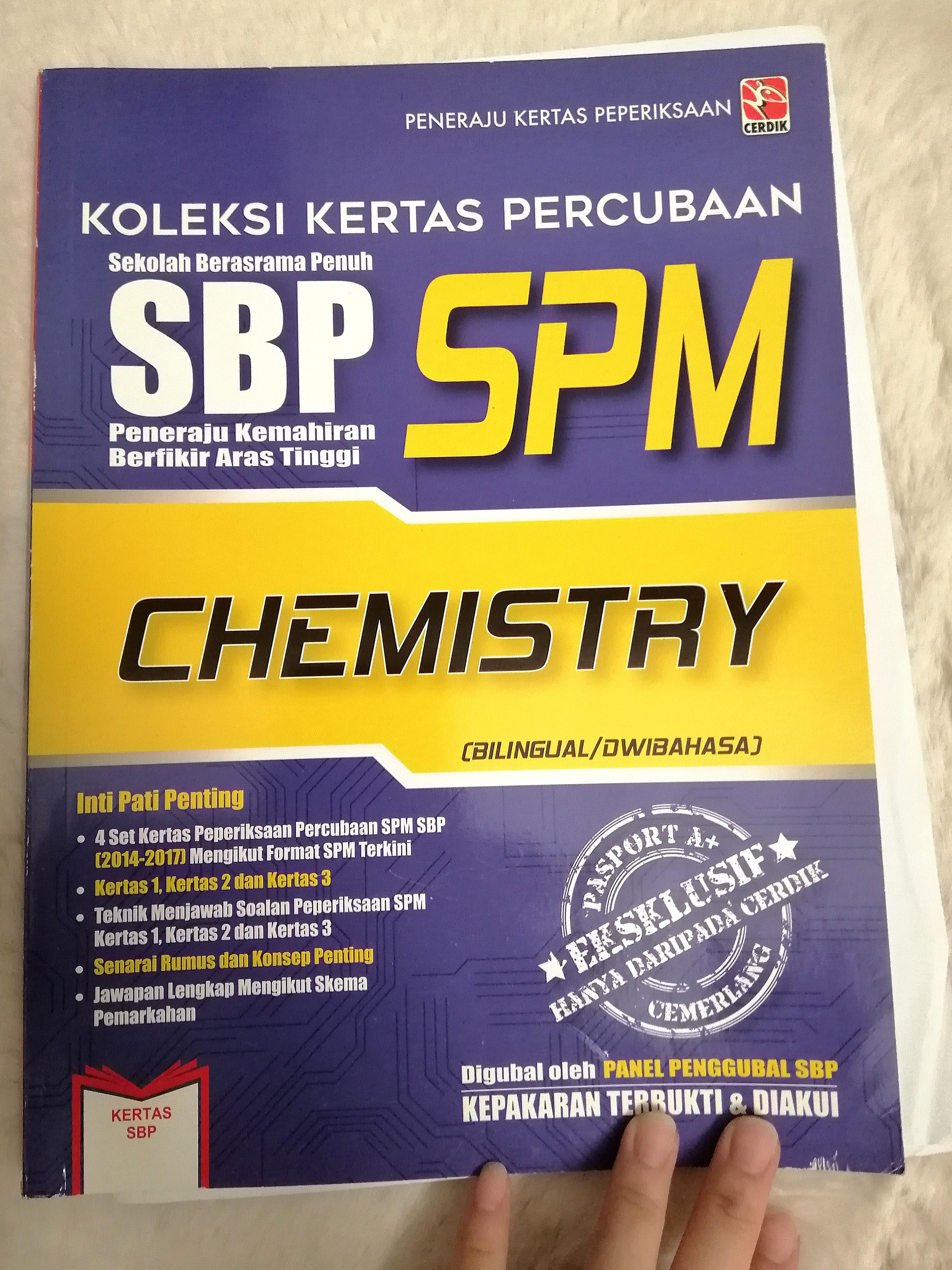 Spm Sbp Chemistry Bm Exercise Books Books Stationery Books On Carousell