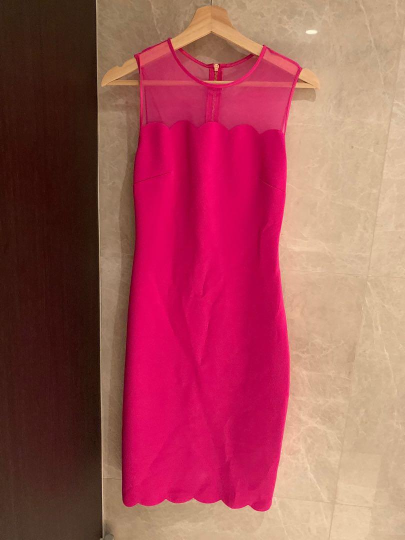 Ted baker hot pink dress sale